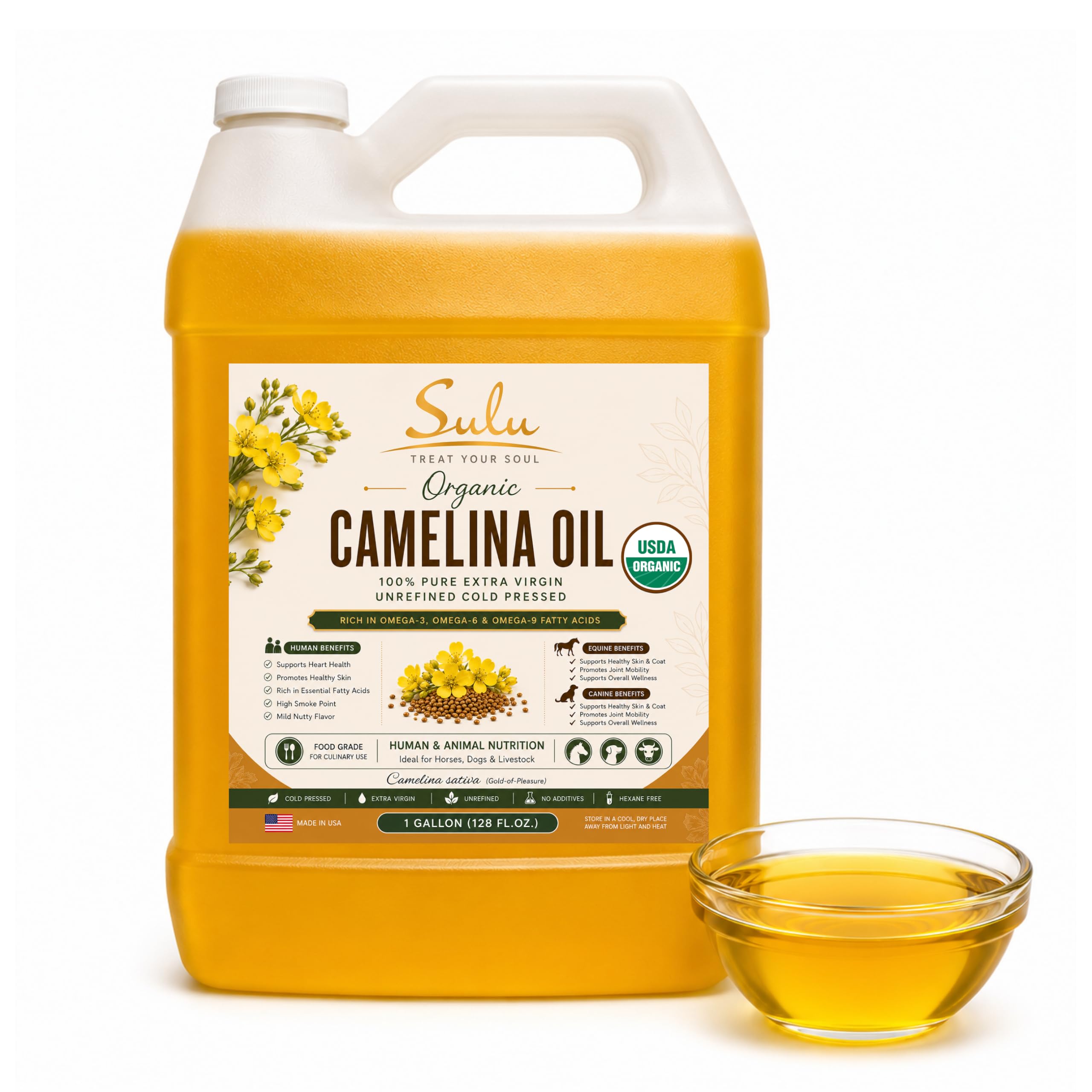 Amazon.com: 100% Pure Extra Virgin USDA Organic Unrefined Cold